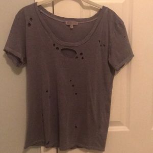 Gray Shirt with Holes